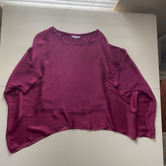 Tempo Paris Boho Dolman Sleeve Sheer Silk Oversized Blouse Size S/M - Picture 5 of 11